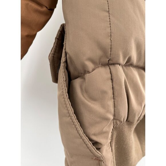 Jansport Mens Vintage Two-Tone Puffer Jacket With Corduroy Collar Medium - Picture 8 of 12